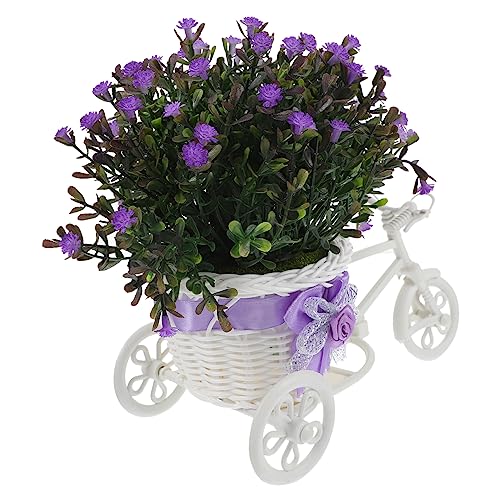 GALPADA Künstliche Bonsai Pflanze Im Topf Miniatur Fahrrad Dekoration Realistische Kunstpflanze Für Schreibtisch Deko Für Wohnzimmer Und Büro Lebensnahe Frühlingsblumenarrangements von GALPADA