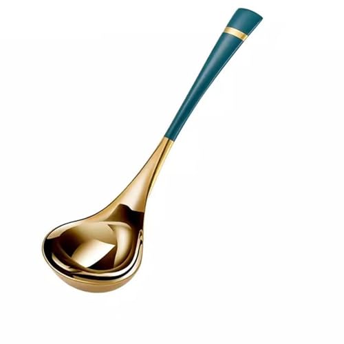 Suppen- und Eintopfkellen Edelstahl-Suppenkelle, Haushalts-Suppenkelle, Löffel mit langem Griff (Color : Gold, Size : 23x7cm) von GALSOR