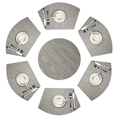 Waschbare Tischsets Schüssel- und Telleruntersetzer for Hotel-Western-Dinner (Color : Grey, Size : 7pcs) von GALSOR