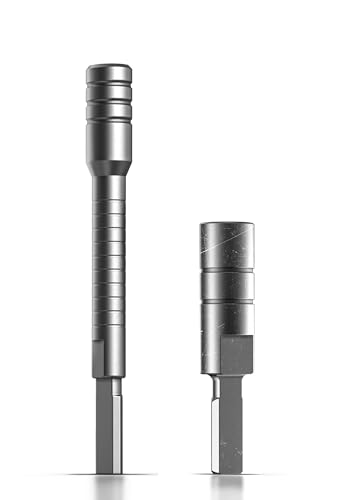 Galvanox Bit-Verlängerung mit Flachem Ende und Sechskantadapter, Entwickelt für Leatherman-Multitools – Gehärteter 1/4"-Adapter aus Gebürstetem Stahl, Hochwertig Verarbeitet, 2-Teiliges Zubehörset von GALVANOX
