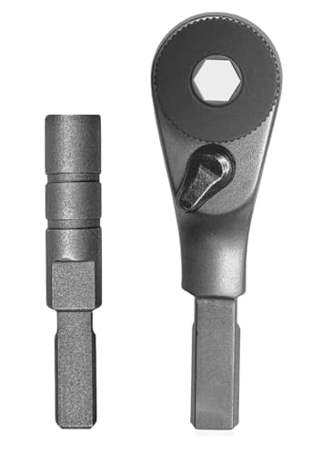 Galvanox Multitool-Ratschen-Schraubendreher, kompatibel mit Leatherman (Flachbit-EDC-Modelle), inklusive Flachbit-zu-1/4"-Sechskant-Adapter [ultra-robuster Edelstahl], 2-teiliges Zubehör-Set, Schwarz von GALVANOX