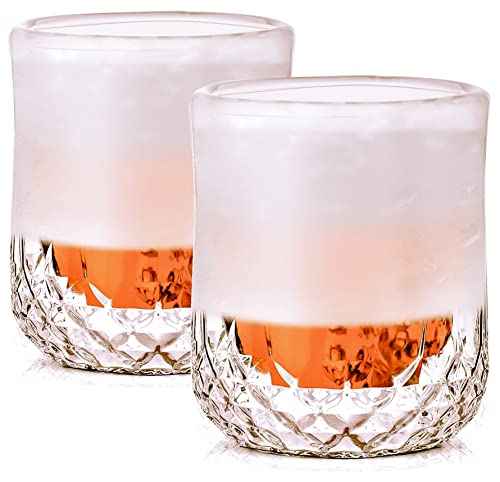 LèVale Eiswand-Whiskygläser, gefrierbar, doppelwandig, Scotch und Bourbon Kühlglas, 200 ml, in Geschenkbox, 2 Stück von GALVANOX