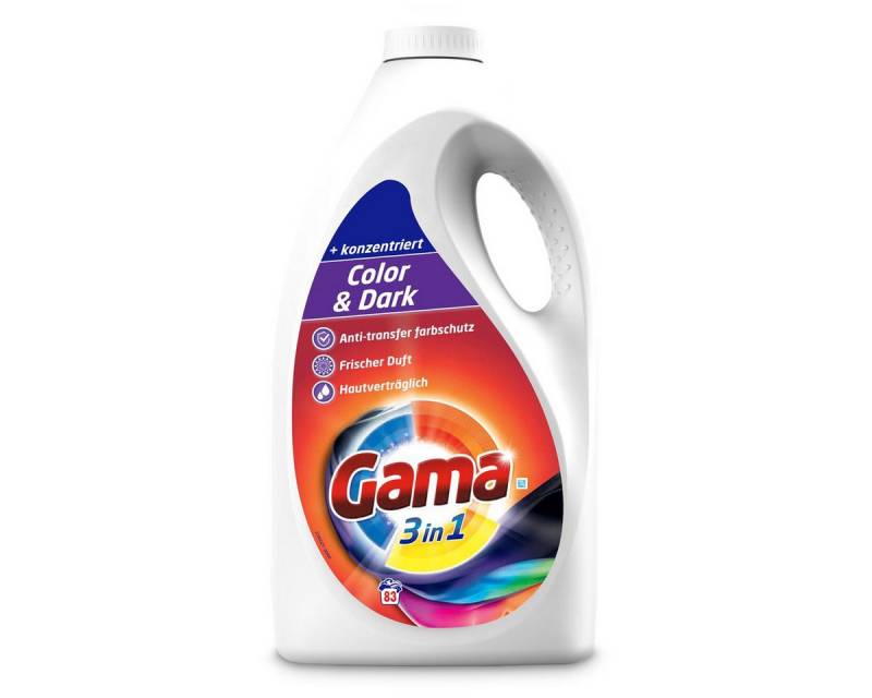 GAMA Gama Flüssigwaschmittel Color & Dark 3in1 für 83 WL 4,15L (1er Pack) Colorwaschmittel von GAMA