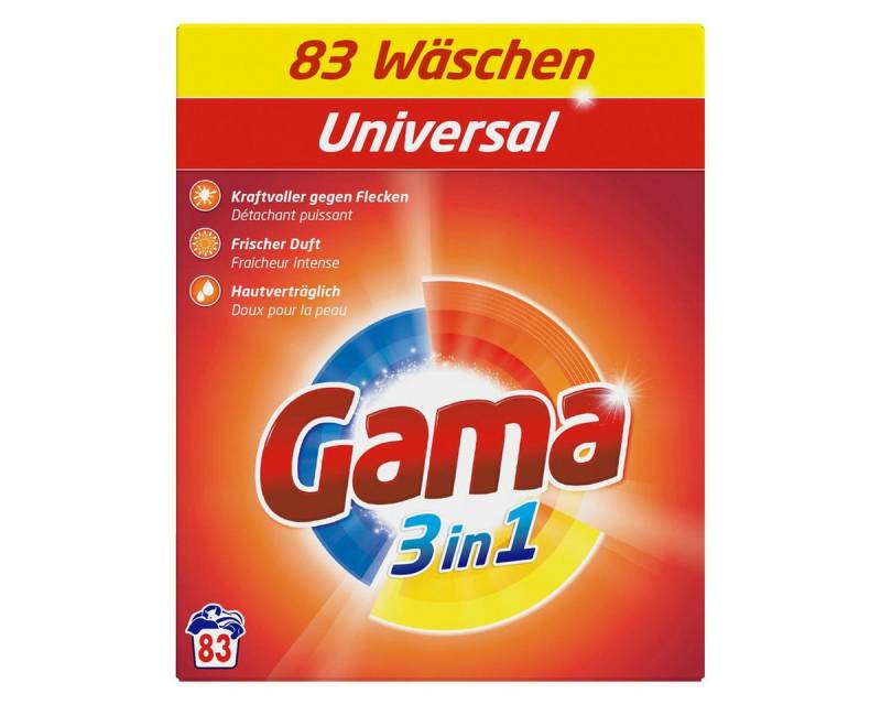 GAMA Gama Waschpulver Universal 3in1 für 83 WL Waschmittel 4,98kg (1er Pack Vollwaschmittel von GAMA