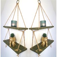 2 Tier Grünes Seil Hängeregal Natürlicher Altholz Wand Fenster Pflanzer Rustikal Vintage Boho Wanddekor Handmade Weihnachtsgeschenk Trending 2 Tier Grünes Seil Hängeregal Natürlicher Altholz Wand Fenster Pflanzer Rustikal Vintage Boho Wanddekor Handmade Weihnachtsgeschenk Trending von GAMAGOshop