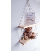 2-stöckig, Distressed Holz Hängeregal Shabby Chic Kinderzimmer Dekor von GAMAGOshop