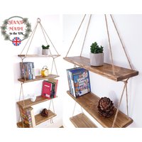 Rustikales Hängeregal Altholz Leiter Bücherregal, Bauernhaus Dekor von GAMAGOshop