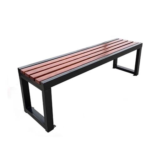 GAMAK Gartenbank Metall Wetterfest, für Garten Vorgarten Stadt Dorf Gemeinde Massiv und Robust Holz Metall Wetterfest Stabil Eigenmontage (Size : 1.5m, Color : Backless) von GAMAK