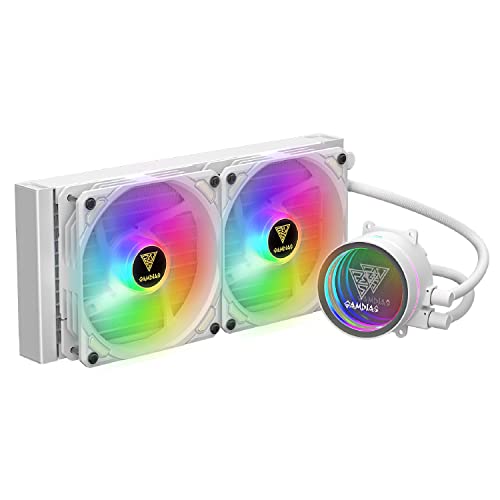 GAMDIAS Chione M3-240W RGB Wasserkühlungs-Kit (2,4E + 2W, 12V, 3E+1dB, Blanc, 119 mm, Desktop) von GAMDIAS