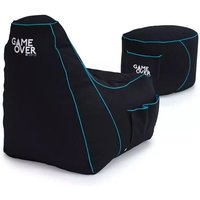 Game Over - Gaming-Sitzsack mit Fußhocker, Sitzsack für den Innenbereich und Fußstütze, wasserabweisender Sitzsack für Erwachsene mit Seitentaschen von GAME OVER