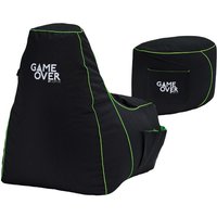 Game Over - Gaming-Sitzsack mit Fußhocker, Sitzsack für den Innenbereich und Fußstütze, wasserabweisender Sitzsack für Erwachsene mit Seitentaschen Game Over - Gaming-Sitzsack mit Fußhocker, Sitzsack für den Innenbereich und Fußstütze, wasserabweisender Sitzsack für Erwachsene mit Seitentaschen von GAME OVER