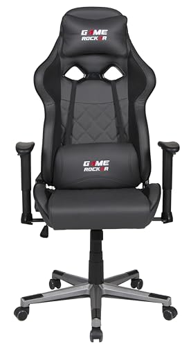 GAME ROCKER Gaming Stuhl G-20 Kunstleder schwarz/anthrazit, bis 110 kg belastbar von GAME ROCKER