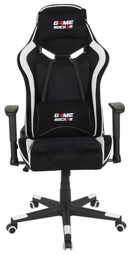 GAME ROCKER Gaming Stuhl G-30 Mikrofaser schwarz/weiß, bis 110 kg belastbar GAME ROCKER Gaming Stuhl G-30 Mikrofaser schwarz/weiß, bis 110 kg belastbar von GAME ROCKER