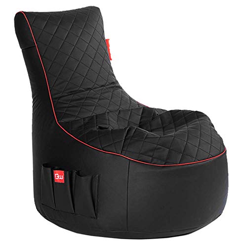Gamewarez Crimson Hurricane Sitzsack – Gaming-Sitzsack mit Rückenlehne zum Zocken, ideal für PS4 / PS5, Nintendo Switch und Xbox Spieler, Kunstleder, Made in Germany, schwarz-rot von Gamewarez
