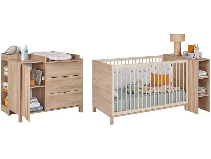 Babyzimmer-Komplettset GAMI Set N2 Calypso , eiche bocage nachbildung, Eiche bocage Nachbildung + ohne Matratze, B/H: 70cm x 140cm, Eiche bocage Nachbildung, Schlafzimmermöbel-Sets, Ein Schlafzimmer mit viel Stauraum von GAMI