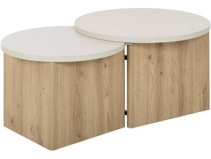 Gami Couchtisch Eclypse, Praktischer Couchtisch mit verschiebbarer Tischplatte, beige von GAMI