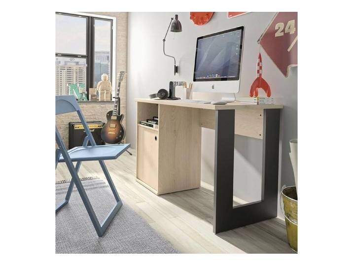 Gami Kinderschreibtisch Duplex, Jugendschreibtisch, Schreibtisch, braun schwarz von GAMI