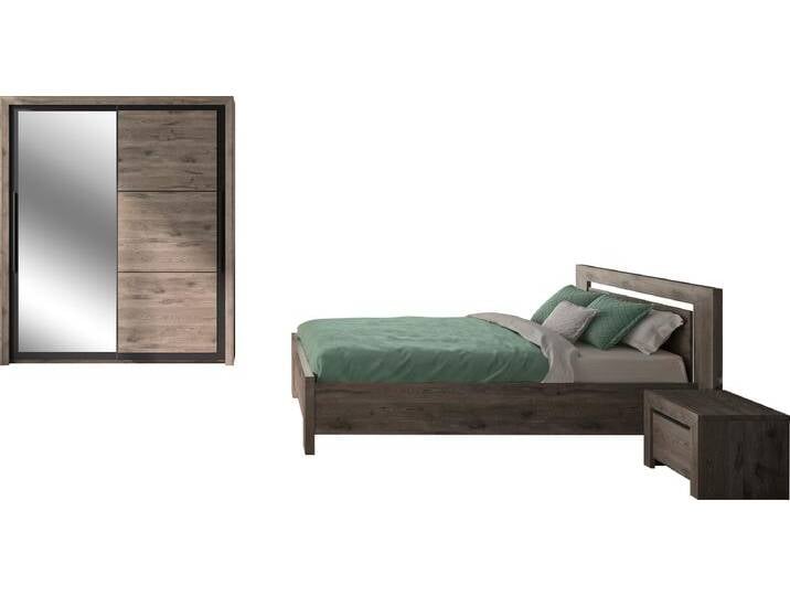 Jugendzimmer-Set GAMI Brugge , braun (eiche braun), ohne Matratze, B/H: 140cm x 200cm, Spanplatte, Schlafzimmermöbel-Sets, In 2 Farben erhältlich von GAMI