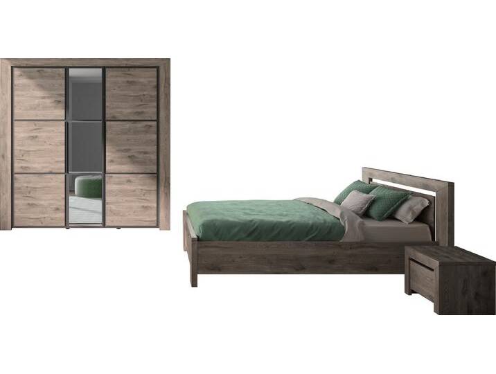 Jugendzimmer-Set GAMI Brugge , braun (eiche natur), ohne Matratze, B/H: 140cm x 200cm, Spanplatte, Schlafzimmermöbel-Sets, In 2 Farben erhältlich von GAMI