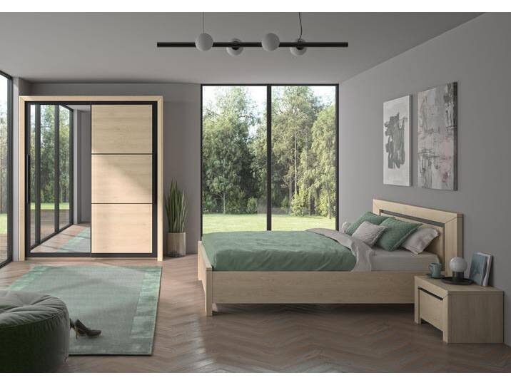 Jugendzimmer-Set GAMI Brugge , braun (kastanie natur), ohne Matratze, B/H: 180cm x 200cm, Spanplatte, Schlafzimmermöbel-Sets, In 2 Farben erhältlich von GAMI