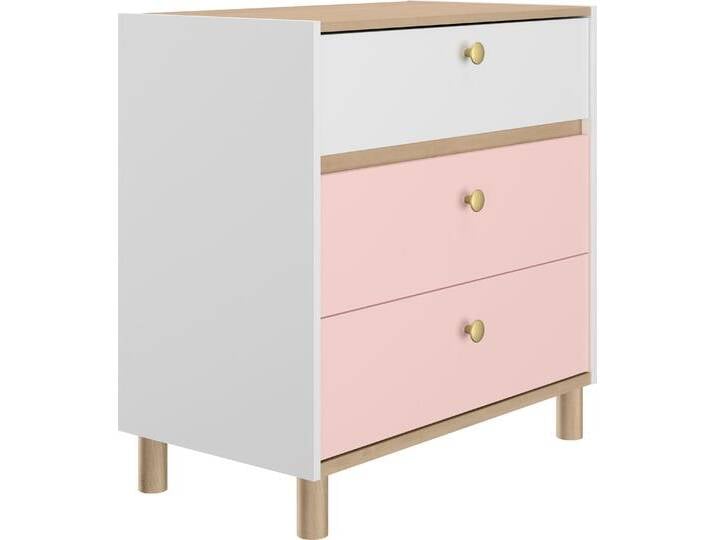 Jugendzimmer-Set GAMI Romy , rosa (bunt), ohne Matratze, B/H: 90cm x 200cm, Spanplatte, Schlafzimmermöbel-Sets, Elegantes Design für eine sanfte und feminine Atmosphäre. von GAMI