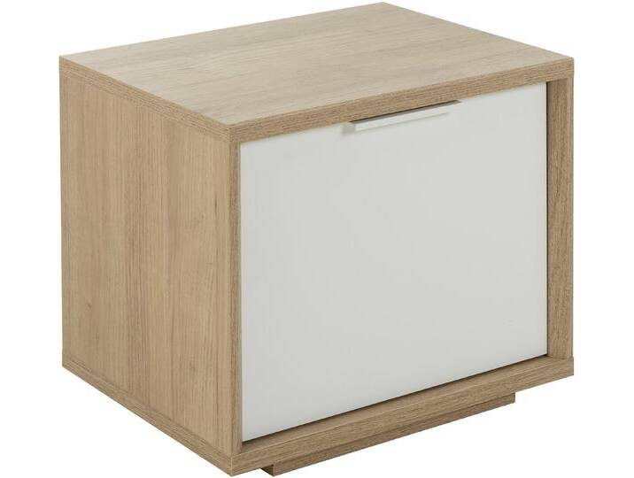 Nachtschrank GAMI MANAE , braun (kastanie), B:47,1cm H:41,5cm T:35,6cm, Spanplatte, Schränke, Nachttisch mit viel Stauraum von GAMI