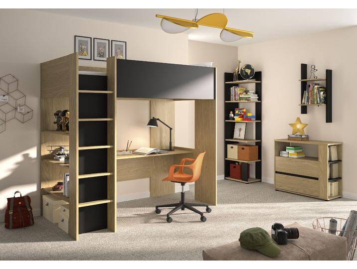 Schlafzimmer-Set GAMI Set 4 tgl Nael , natur, Rockwood Eiche / Schwarz + ohne Matratze, B/H: 90cm x 200cm, Rockwood Eiche / Schwarz, Schlafzimmermöbel-Sets, Ein multifunktionales Zimmer Schlafzimmer-Set GAMI Set 4 tgl Nael , natur, Rockwood Eiche / Schwarz + ohne Matratze, B/H: 90cm x 200cm, Rockwood Eiche / Schwarz, Schlafzimmermöbel-Sets, Ein multifunktionales Zimmer von GAMI