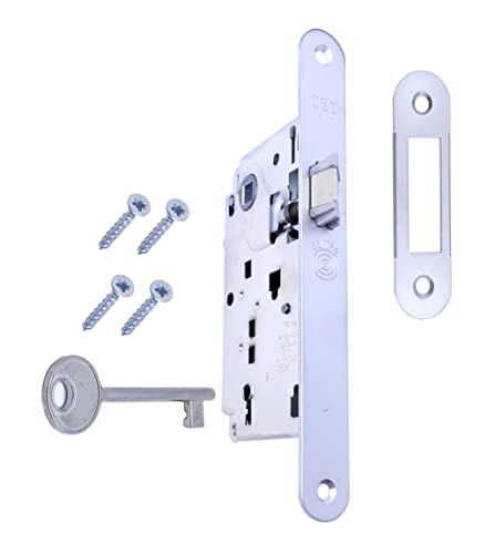 AGB - Innentürschloss Serie ZENTRO. (Fr. 22x196, In. 90, En. 50, Qu. 8., Schraubenschlüssel, matt verchromt) von GAMOBIFER