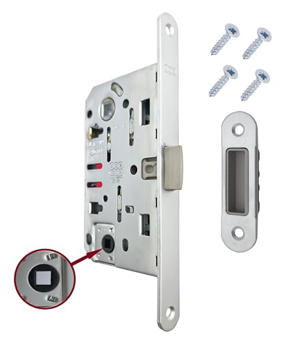 AGB Mediana Evolution Türschloss mit zentraler Verriegelung für Innentür. (matt verchromt WC) von GAMOBIFER