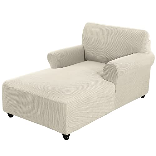 Arm-Chaiselongeber, Stretch-Sofa-Schonbezug für Wohnzimmer, Doppelarm, Lounge-Stuhl, Möbelschutz für Schlafzimmer, maschinenwaschbar (Natur) von GAMUKAI