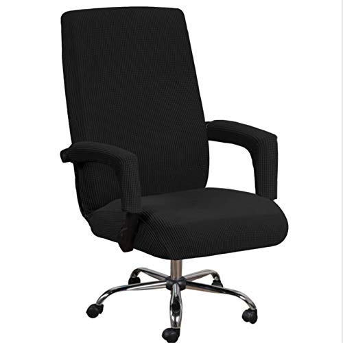 Stretchhussen für Bürostuhl, waschbar, für Universal Drehstuhl (groß, schwarz) von GAMUKAI