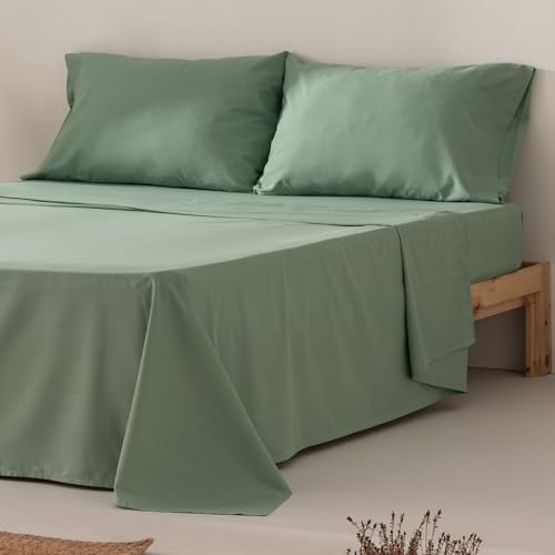 GAMUSI Bettwäsche-Set, 200 x 190/200 cm, 100 % Baumwolle, 4-teilig, atmungsaktiv, weich, Wasserfarbe von GAMUSI