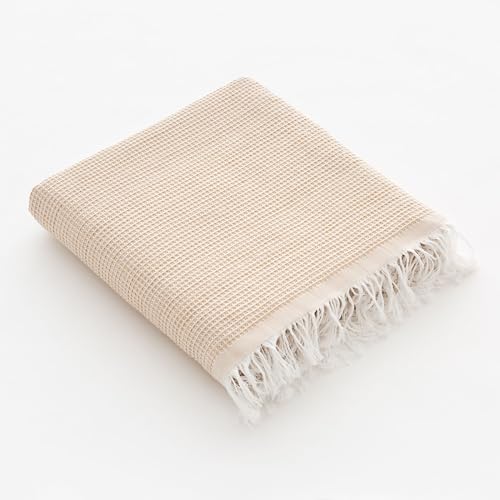 GAMUSI Fouta Pareo Strandtuch, leicht, Wabenmuster, 90 x 180 cm, Beige GAMUSI Fouta Pareo Strandtuch, leicht, Wabenmuster, 90 x 180 cm, Beige von GAMUSI