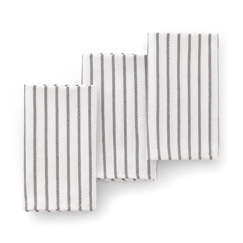 GAMUSI Küchentücher, Baumwolle, Packung mit 3 Stück, Geschirrtücher, 45 x 70 cm, Schwarz von GAMUSI