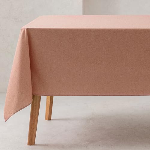 GAMUSI Tischdecke, einfarbig, Bio-Baumwolle, wasserdicht, schmutzabweisend, rechteckig, Farbe Ziegel, 140 x 240 cm von GAMUSI