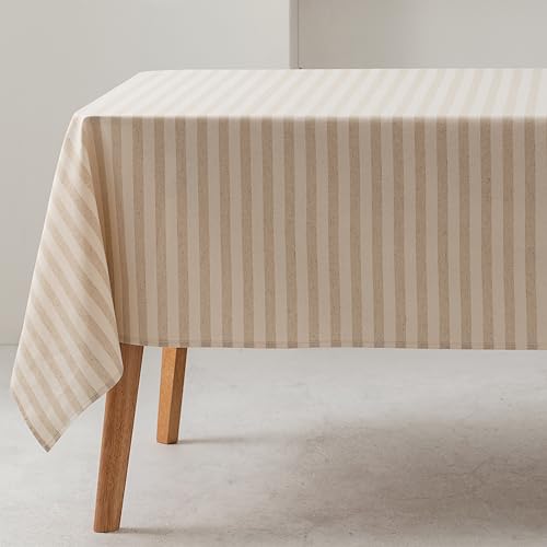 GAMUSI Tischdecke, rechteckig, gestreift, Leinen, wasserdicht, 100 % Baumwolle, waschbar, Innen- und Außenbereich, 140 x 100 cm GAMUSI Tischdecke, rechteckig, gestreift, Leinen, wasserdicht, 100 % Baumwolle, waschbar, Innen- und Außenbereich, 140 x 100 cm von GAMUSI
