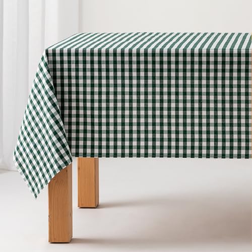 Tischdecke, schmutzabweisend, Vichy-Karo, Baumwolle, 140 x 180 cm, Grün von GAMUSI