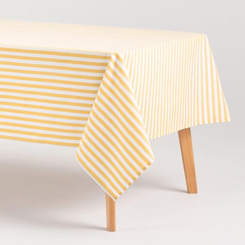 GAMUSI Tischdecke, schmutzabweisend, rechteckig, Baumwollstoff, wasserdicht, gelbe Streifen, 140 x 180 cm GAMUSI Tischdecke, schmutzabweisend, rechteckig, Baumwollstoff, wasserdicht, gelbe Streifen, 140 x 180 cm von GAMUSI