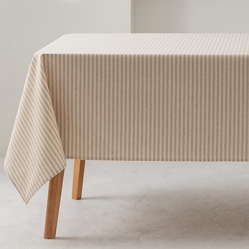 GAMUSI Tischdecke, schmutzabweisend, rechteckig, feine Streifen, Leinen, wasserdicht, 100 % Baumwolle, waschbar, Innen- und Außenbereich, 140 x 100 cm GAMUSI Tischdecke, schmutzabweisend, rechteckig, feine Streifen, Leinen, wasserdicht, 100 % Baumwolle, waschbar, Innen- und Außenbereich, 140 x 100 cm von GAMUSI
