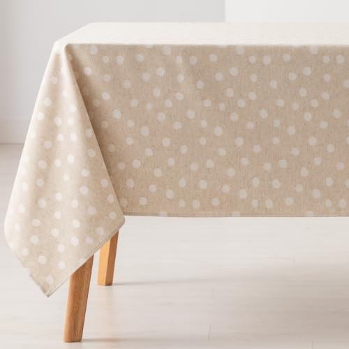 GAMUSI Tischdecke, schmutzabweisend, rechteckig, kleine Punkte, einfarbig, Jacquard, wasserdicht, 140 x 200 cm, Stoffgefühl, Leinen GAMUSI Tischdecke, schmutzabweisend, rechteckig, kleine Punkte, einfarbig, Jacquard, wasserdicht, 140 x 200 cm, Stoffgefühl, Leinen von GAMUSI