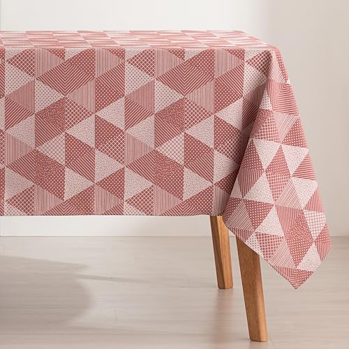 GAMUSI schmutzabweisende Tischdecke, wasserdicht, Jacquard, rechteckiger Tisch 140 x 240 cm, Stoffgefühl, Fliesenfarbe Atrium von GAMUSI
