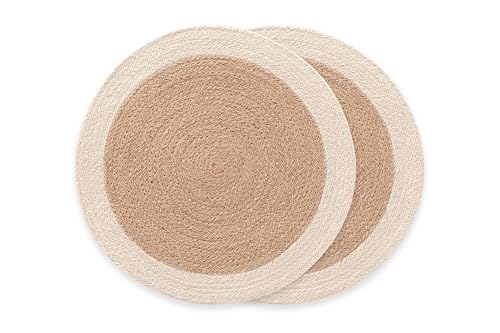 Tischsets, rund, Jute, natürlich, handgefertigt, 38 x 38 cm, 2 Stück Tischsets, rund, Jute, natürlich, handgefertigt, 38 x 38 cm, 2 Stück von GAMUSI
