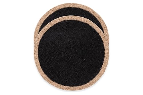 Tischsets, rund, Jute, natürlich, handgefertigt, 38 x 38 cm, 2 Stück Tischsets, rund, Jute, natürlich, handgefertigt, 38 x 38 cm, 2 Stück von GAMUSI