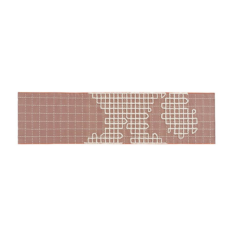 GAN - Bandas A Individual Teppich 240x60cm - pink/Handwebstuhl/Stickarbeit/LxBxH 240x60x0,8cm von GAN
