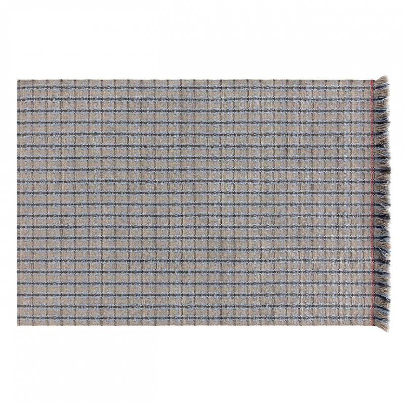 GAN - Garden Layers Checks Teppich 200x300cm - blau/grau/Handwebstuhl von GAN