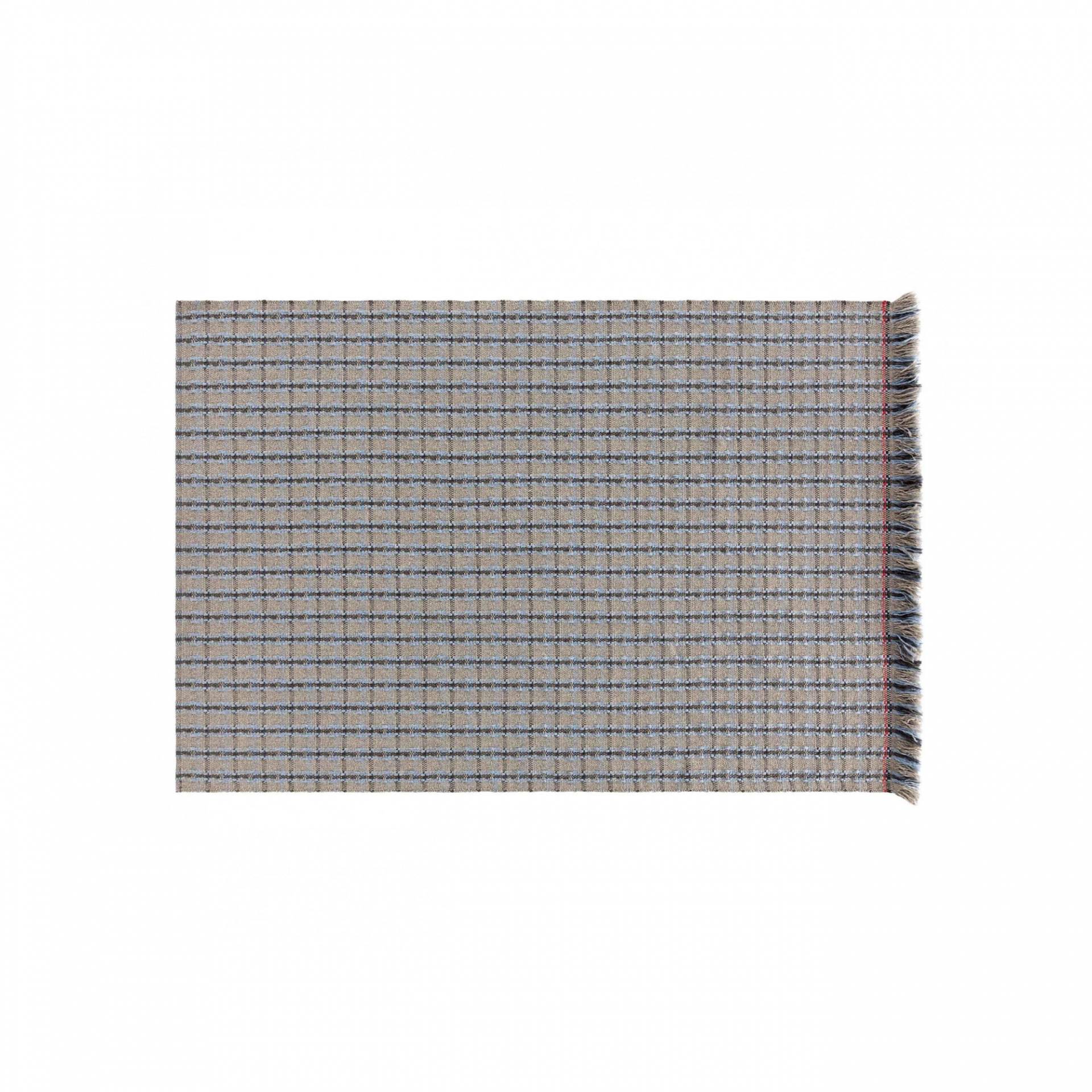 GAN - Garden Layers Checks Teppich 90x200cm - blau/grau/Handwebstuhl von GAN