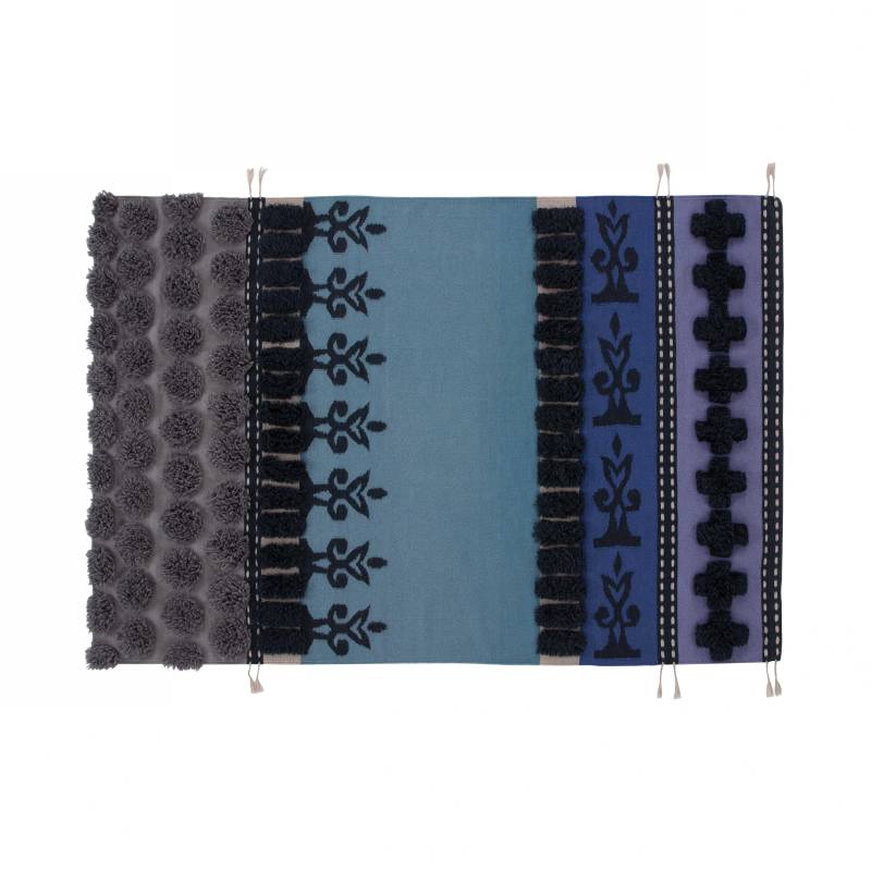 GAN - Glaoui Tumbuctú Teppich - violett/blau/schwarz/Größe 1/170x240cm von GAN