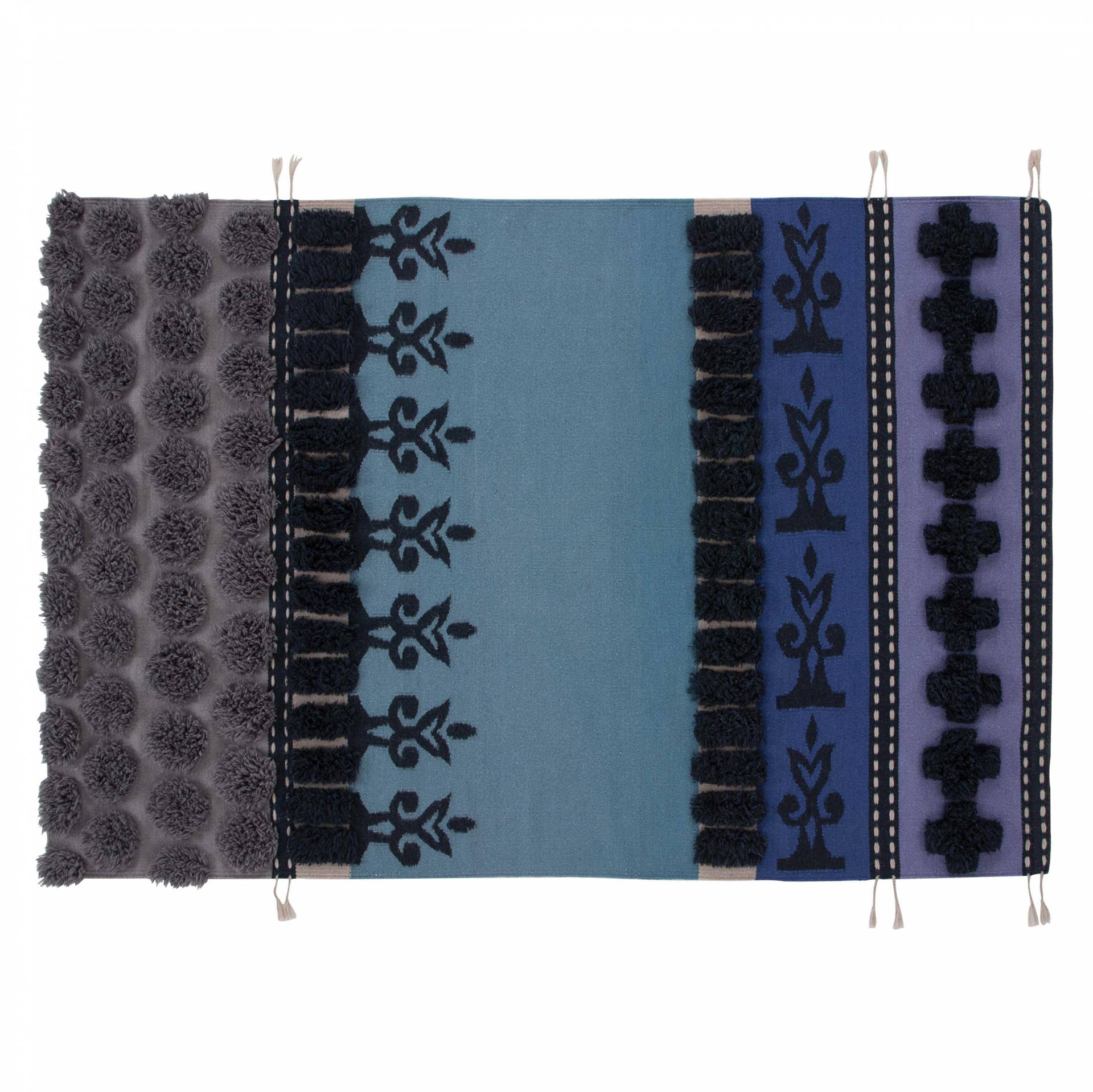 GAN - Glaoui Tumbuctú Teppich - violett/blau/schwarz/Größe 2/200x300cm von GAN