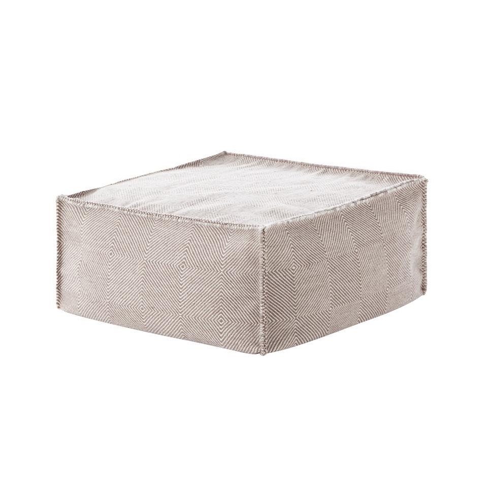 GAN - Sail Gan Spaces Pouf/Sitzkissen - taupe/Handknüpftechnik: Dhurrie/Füllung: Polystrol/75x75x35cm von GAN