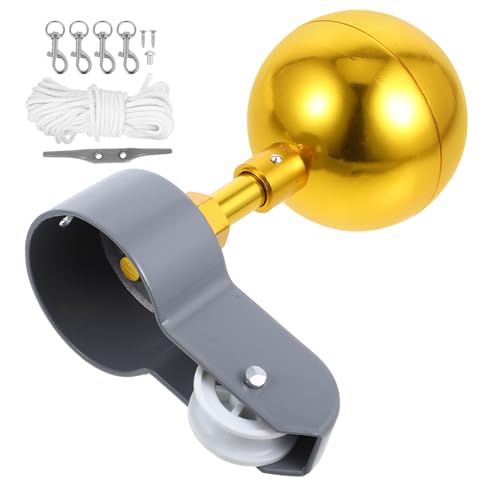GANAZONO 1 Satz Fahnenmast Zubehörset Robuste Metall Riemenscheibe mit Flaggenmast Kappe für Outdoor Events für Sportplätze und Reparatur Set für Fahnenmasten von GANAZONO